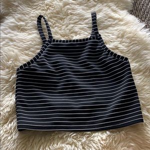 Topshop Striped Crop Top